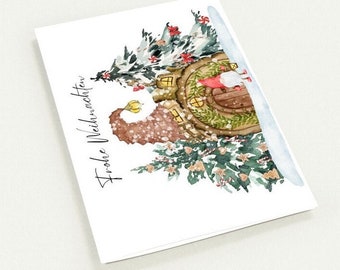 Greeting card gnome - set of 10 greeting cards (premium envelopes)
