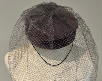 1940's Pillbox Hat with Full Face Veil