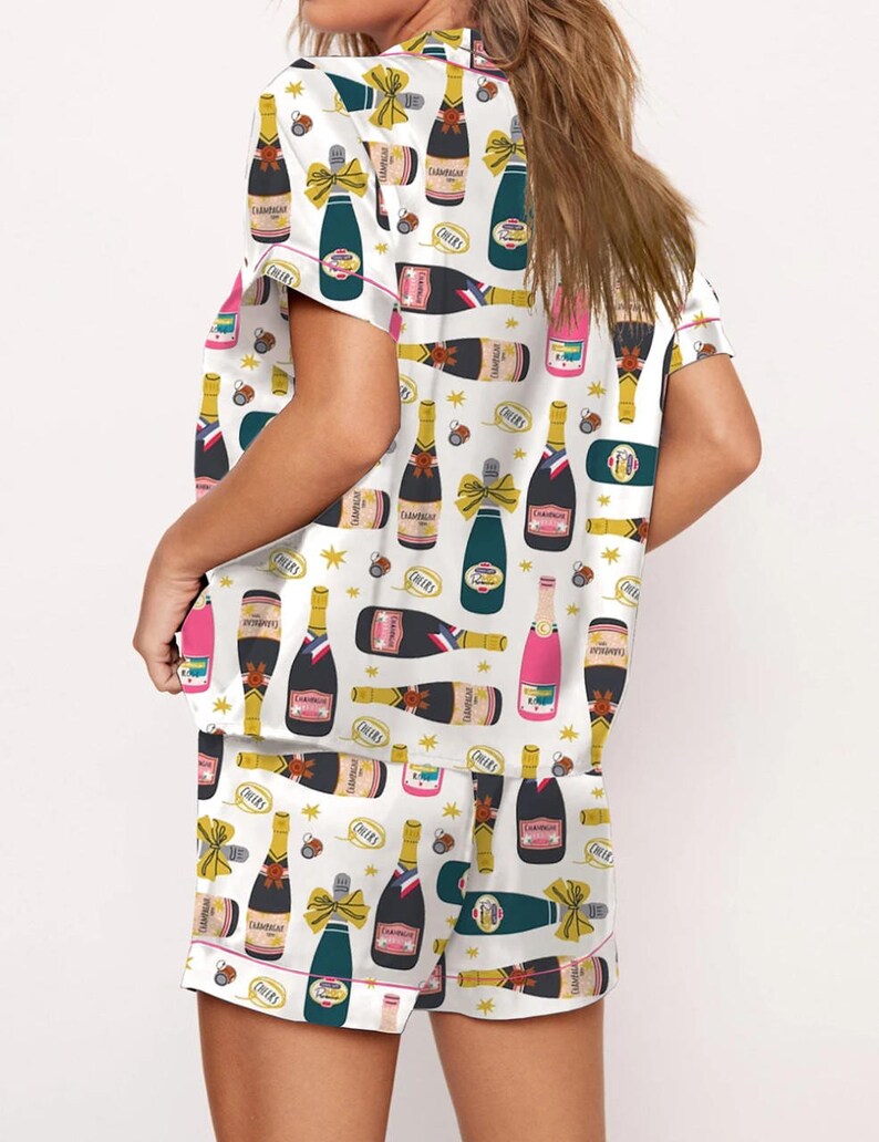 Champagne Wine Bottle Pajama Set Christmas Wine Pajamas Etsy UK