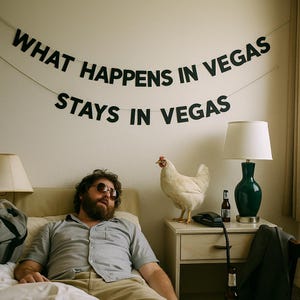 Lo que pasa en Las Vegas, se queda en Las Vegas – Black Letters Banner