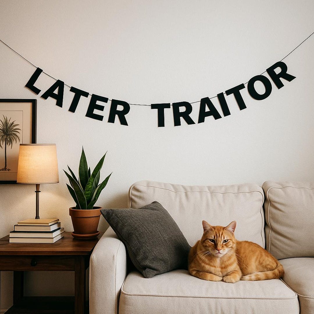 LATER TRAITOR – Black Letters Banner - Etsy