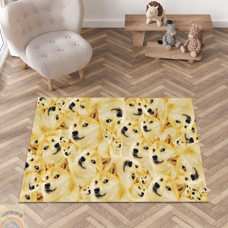 Dog Collage Rug, Dog Memes Rug, Shiba Inu Rug, Funny Rug, Printed Doge ...