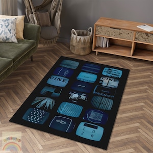 Nostalgic TV Rug, TV Screens Carpet, Cinema Themed Rug, Area Carpet, Home Decor Rug, Home Gift