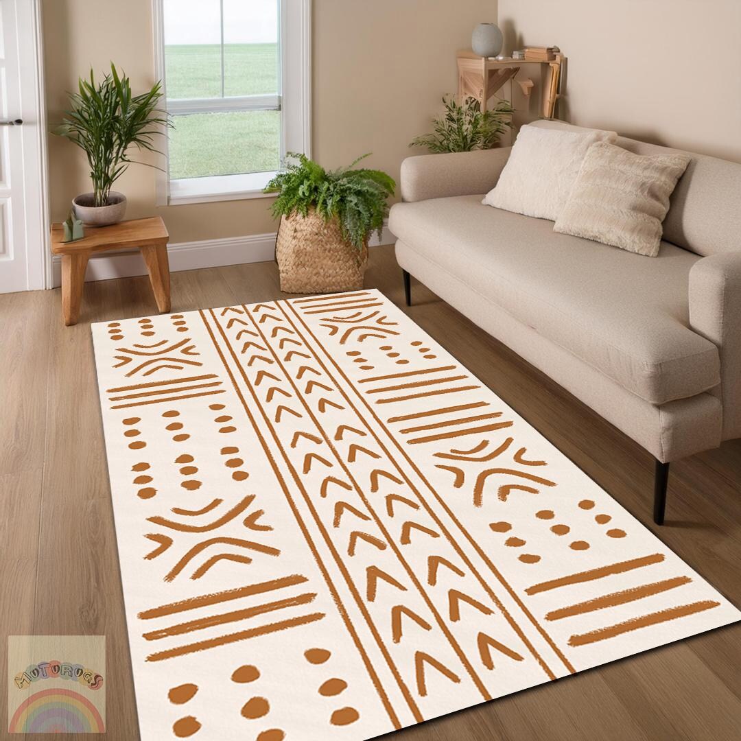 Boho Area Rug: African Tribal Design, Minimalist Decor - Etsy