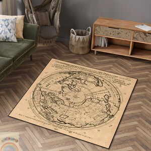 Alfombra de mapa antiguo, alfombra de mapa antiguo, alfombra de mapa antiguo del norte, alfombra de mapa histórico, alfombra del hemisferio, alfombra de área, alfombra antideslizante