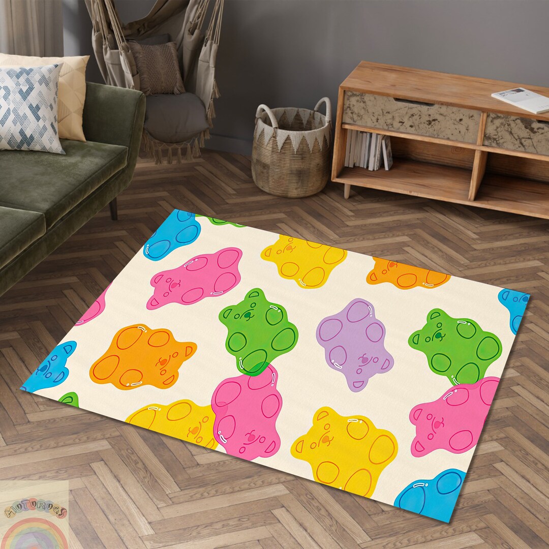 Jellybean Rug, Bear Gummy Rug, Bear Shape Rug, Jellybean Carpet, Gummy