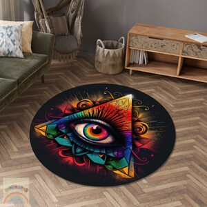 Tappeto Pyramid Eye, tappeto Triangle Eye, tappeto decorativo dal design colorato, tappeto d&#39;area, tappeto decorativo per la casa, regalo per la casa