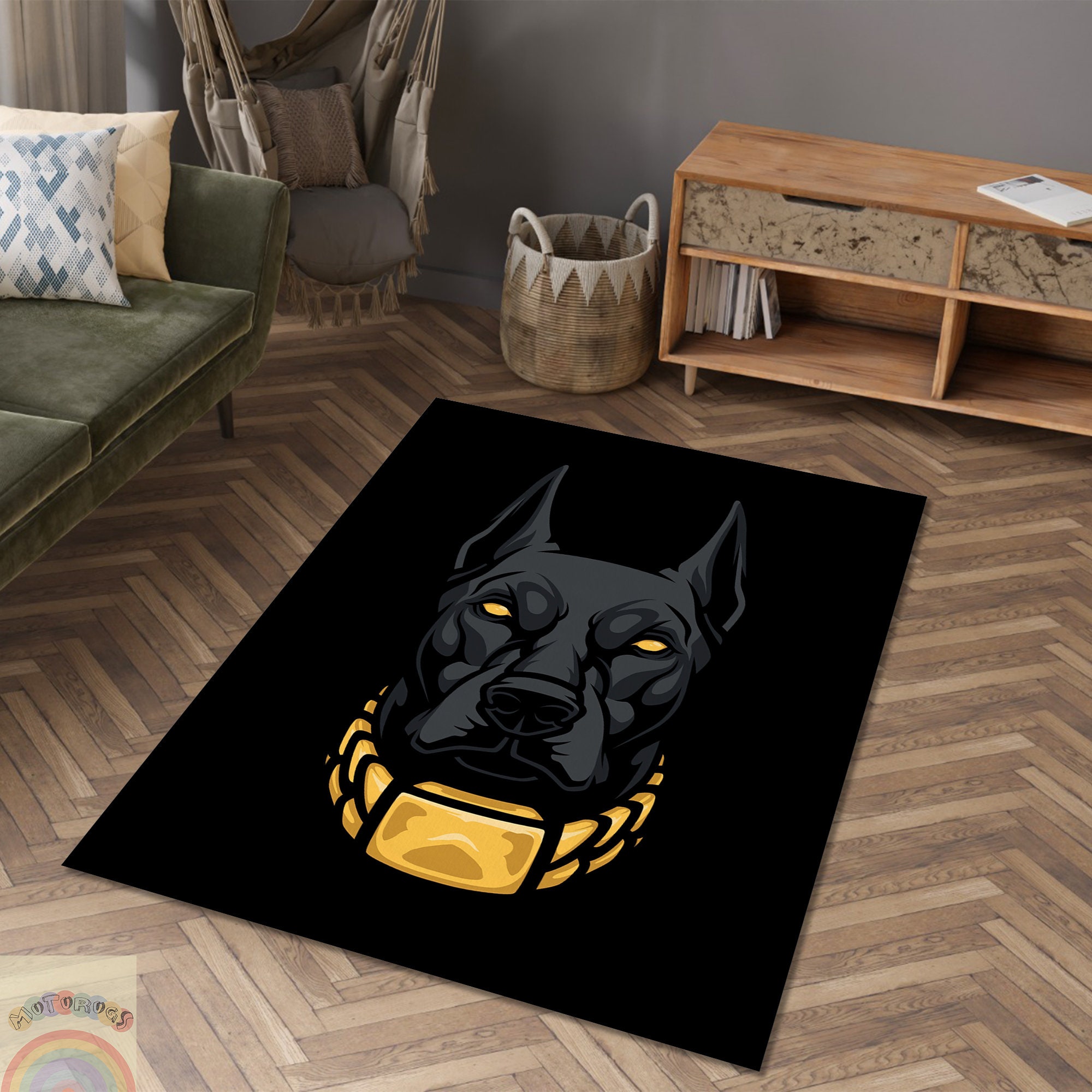 ラグ・カーペット FEROCIOUS doberman jacquard blanket rug FEROCIOUS doberman jacquard blanket rug 【公式通販】
