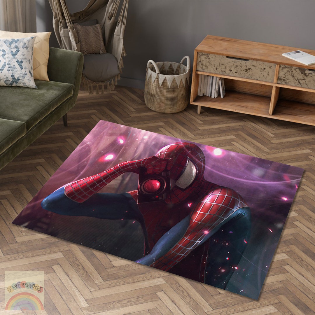 Spider-man Rug, Spiderman Clicking Photo, Spiderman Selfie Carpet, Area ...
