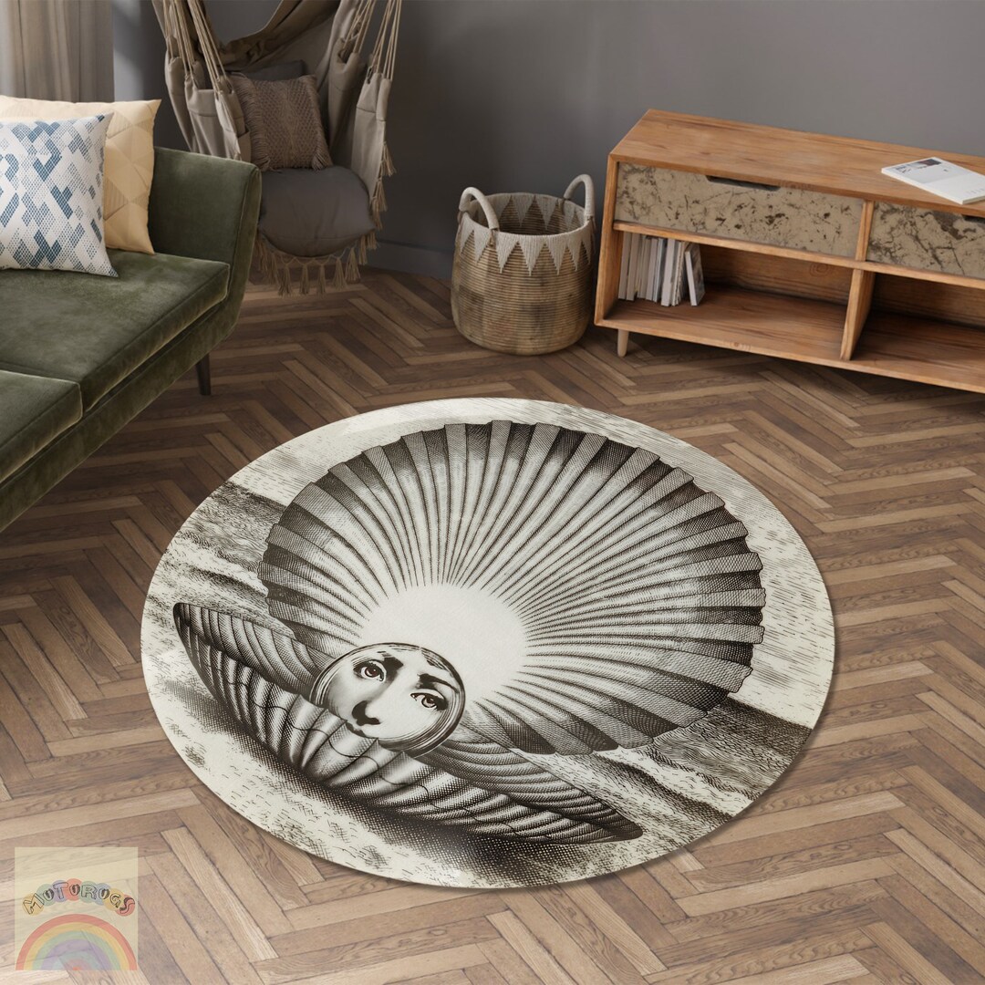 Oyster Rug, Pencil Drawing Oyster, Pearl Shell Rug, Area Carpet, Sea ...