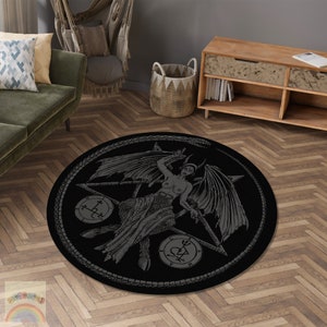 Satan Rug, Lucifer Carpet, Satanic Symbol Rug, Satan  Door Mat, Area Carpet, Home Decor Rug, Horror Decor Rug