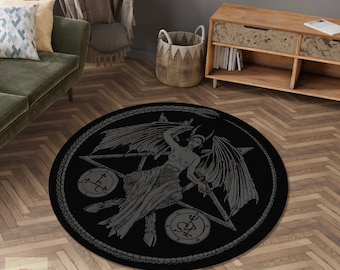 Satan Rug, Lucifer Carpet, Satanic Symbol Rug, Satan  Door Mat, Area Carpet, Home Decor Rug, Horror Decor Rug