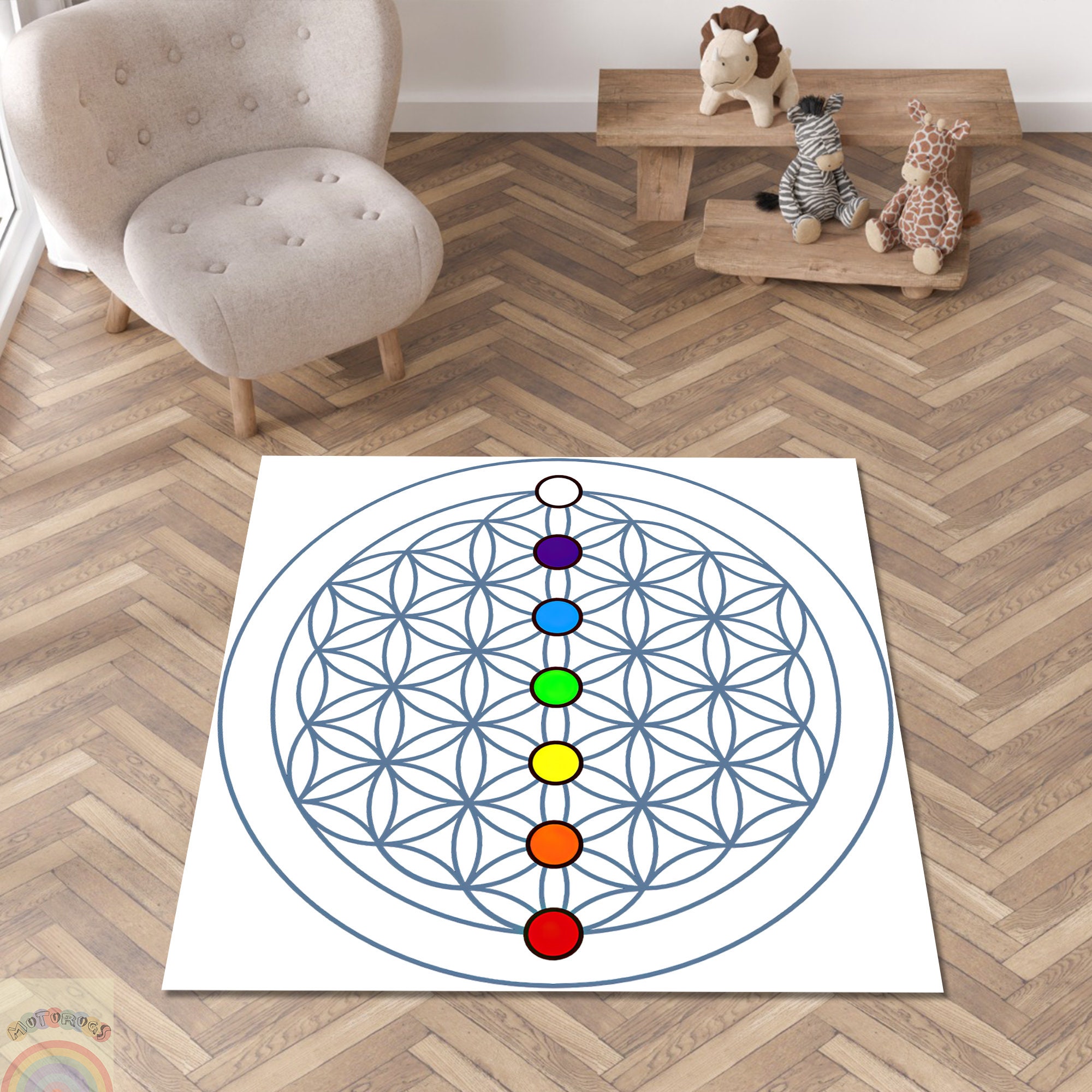 Chakra Yoga Rug: Spiritual Meditation Carpet, Healing Decor - Etsy