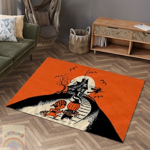 Halloween Rug, Trick Or Treat Carpet, Halloween Horror Decor, Pumpkin Man, Halloween Gift