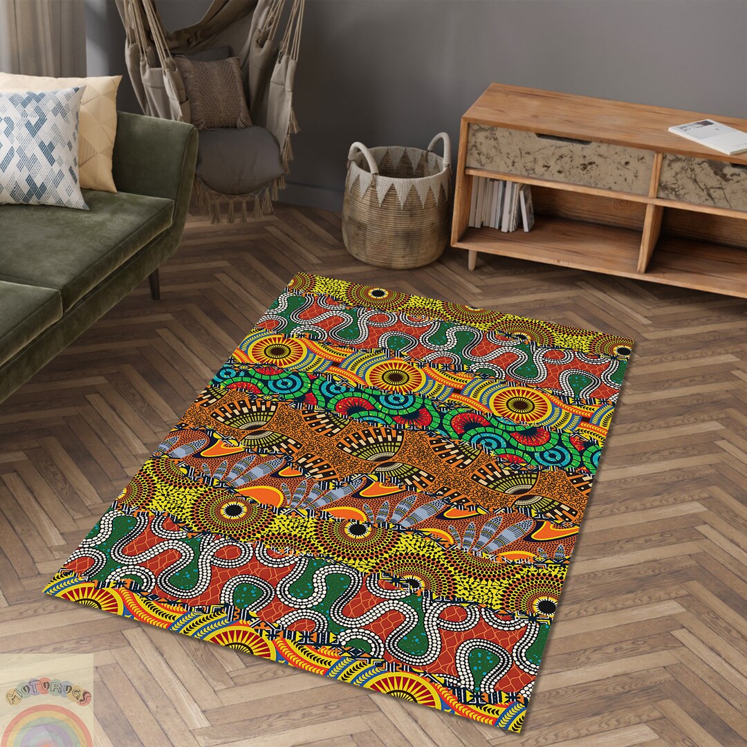 African Style Rug, African Pattern, Abstract Design Rug, Area Carpet - Etsy