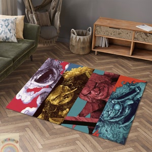 Anime Rug, Anime Design Rug, Anime Character Rug, Abstrac Anime Rug, Anime Area Carpet, Non Slip Rug