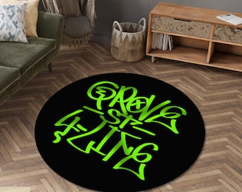 Grove St 4 Life Rug, Westside Gangster, Green Quotes Rug, Gangster Rug, Area Carpet, Non Slip Rug