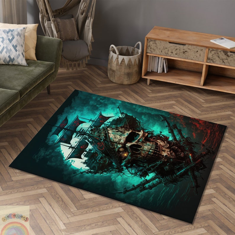 Pirate Rug Texture Pirate Ship Rug, Scary Pirate Rug, Pirate Design Rug, Skull Ship Rug ...