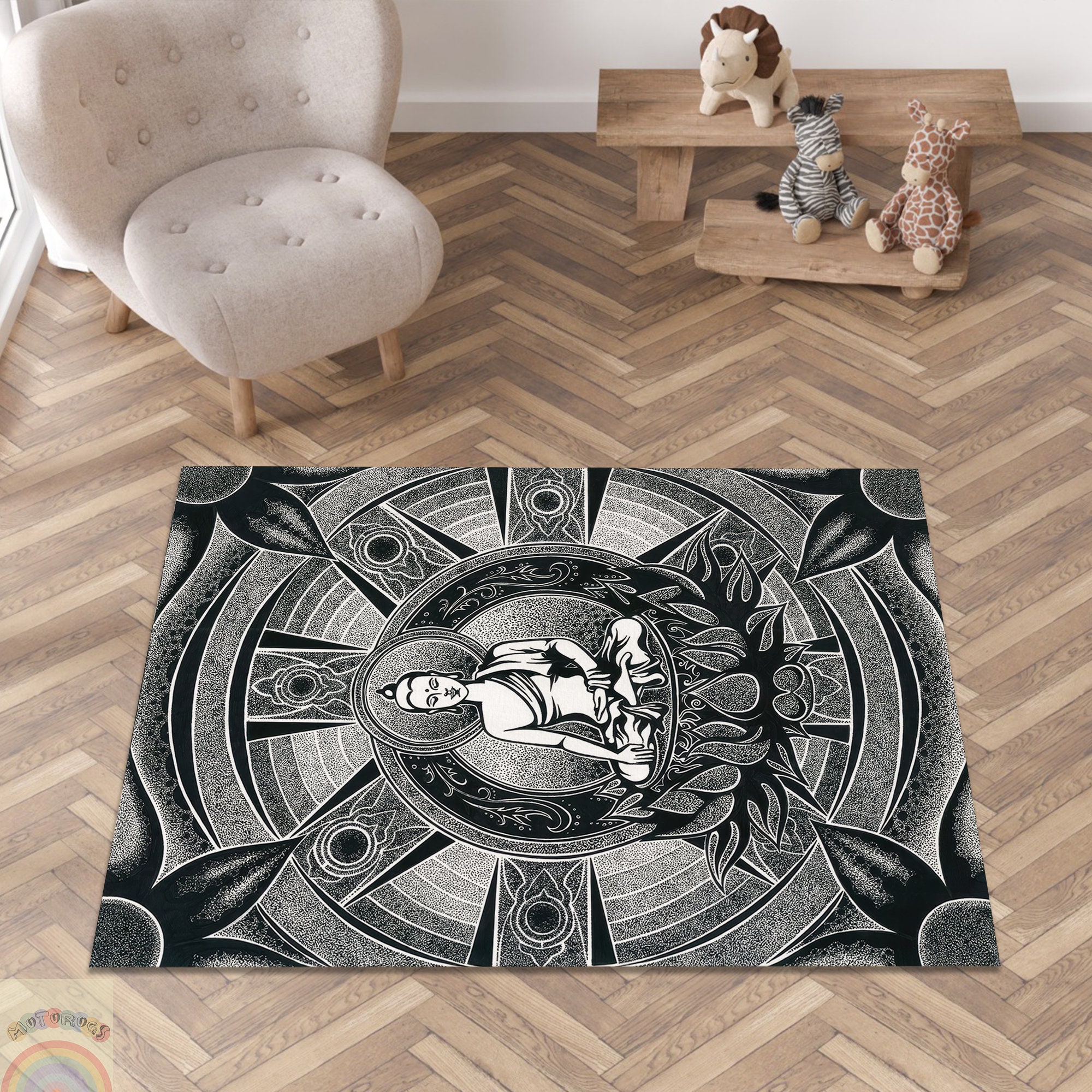 Buddha Rug, Siddhartha Gautama, Buddhism Rug, Buddhist Rug, Awakened ...