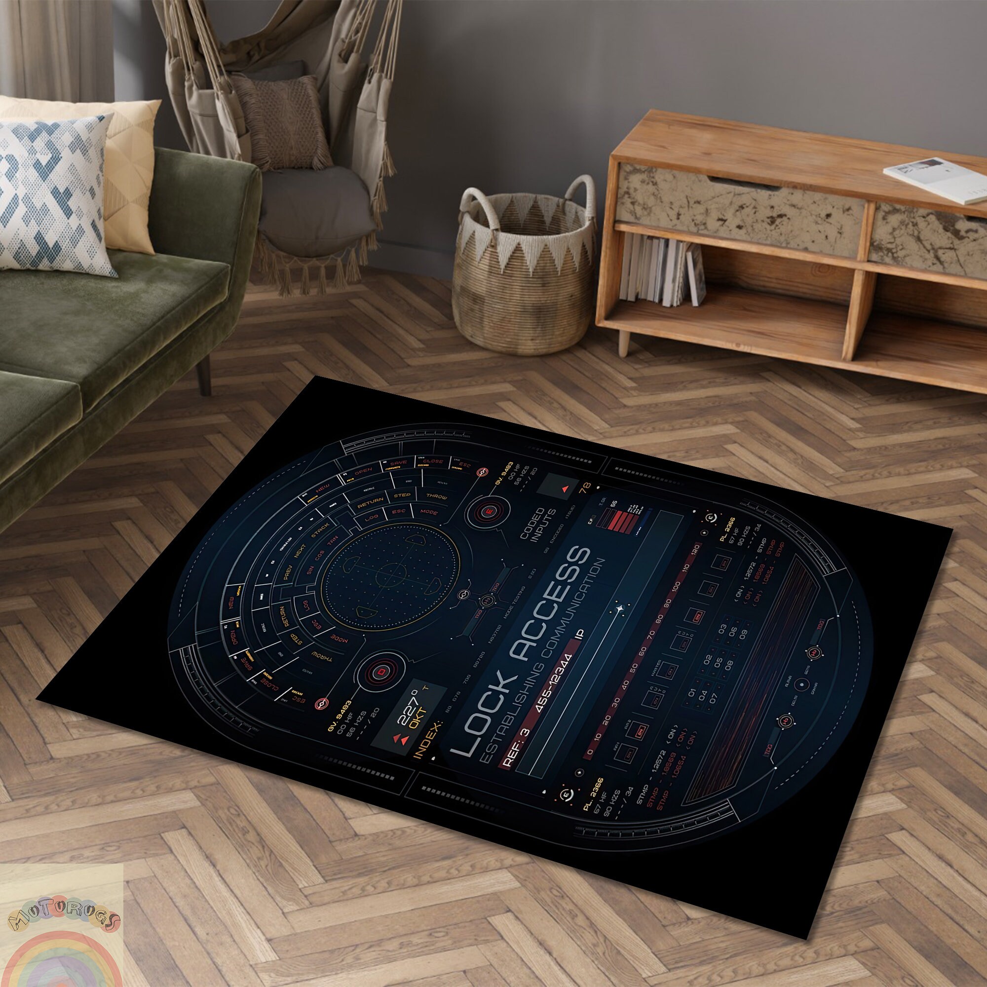Futuristic Rug, Futuristic Hud Rug, Hud Interface Rug, Spaceship ...