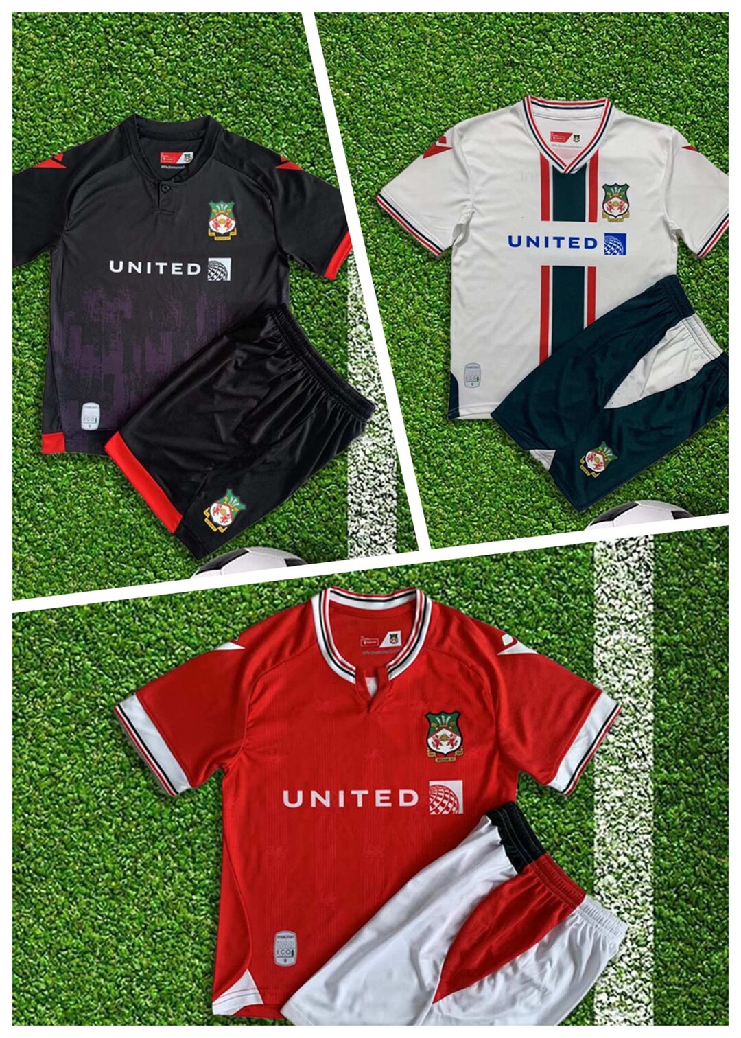 2324 Wrexham AFC Red/black/white Football Jersey Set Etsy