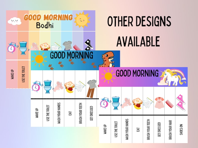 Morning and Bedtime PICTURE ROUTINE FLIP Chart, Printable Kids Routine ...