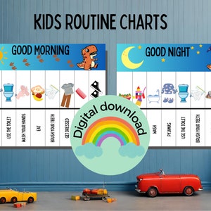 Picture bedtime routine chart for kids ,  morning and bedtime routine chart for children