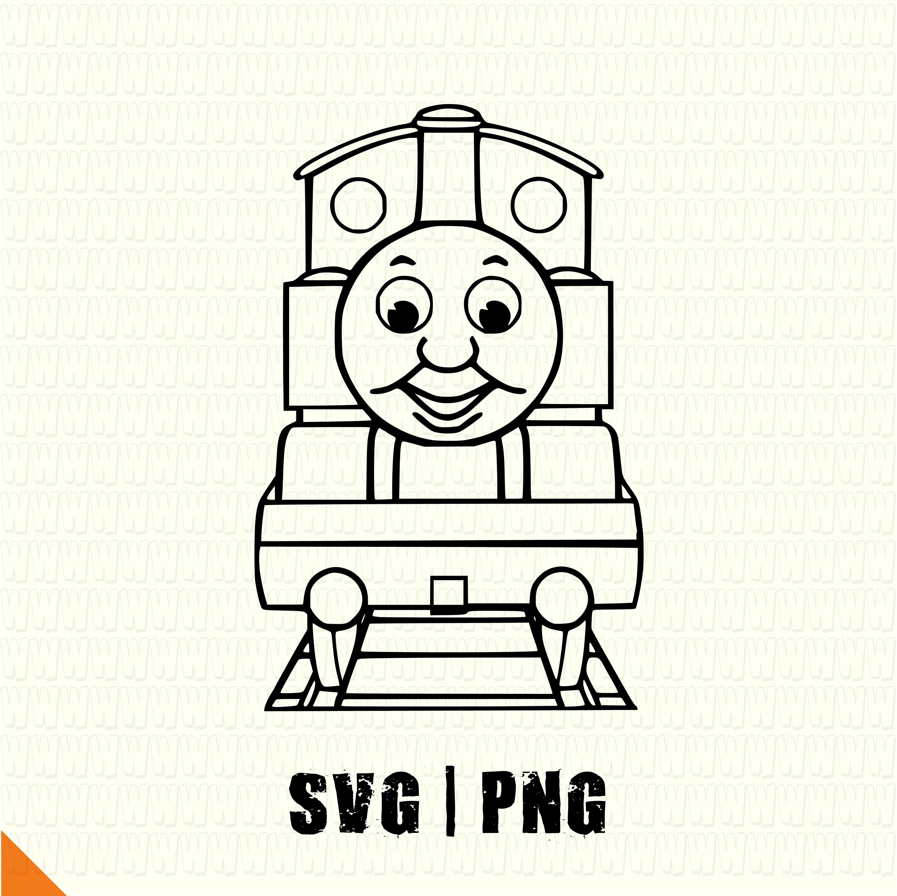 thomas train clip art black and white