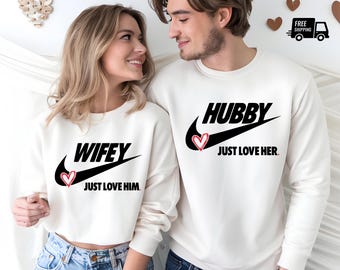 Matching Shirts, Couples Hoodies, Valentine Gift, I Love My Husband Top, Unisex Sweatshirt, Wedding Gift, Shirt With Heart, Hubby Love