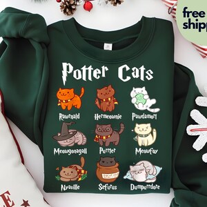 Potter Cat Green Sweatshirt