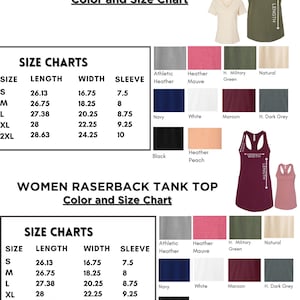 Peut inclure: Tableau des tailles pour t-shirts en jersey &agrave; col en V d&eacute;contract&eacute;s et d&eacute;bardeurs &agrave; dos nageur pour femmes. Le tableau indique les tailles, la longueur, la largeur et les mesures des manches en pouces. Le tableau indique &eacute;galement les couleurs disponibles&nbsp;: Heather Athletic, Heather Mauve, H. Military Green, Natural, Navy, White, Maroon, H. Dark Grey, Black et Heather Peach.