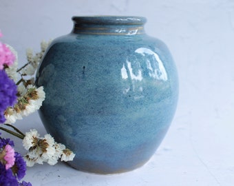 Unique blue vase handmade from ukraine Modern decorative vases for flowers Ceramic blue vase Ceramic flower vase Handmade ceramics big vase