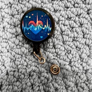 Sublimation Badge ID Reel  customization medical healthcare nursing nurse RN MD doctor gift work