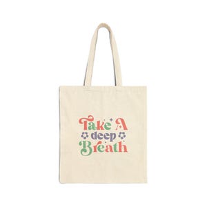 Breath-Inspiring Cotton Canvas Tote Bag, Eco-Friendly Bag for Shopping, Beach, Gym, Gift, Everyday Use