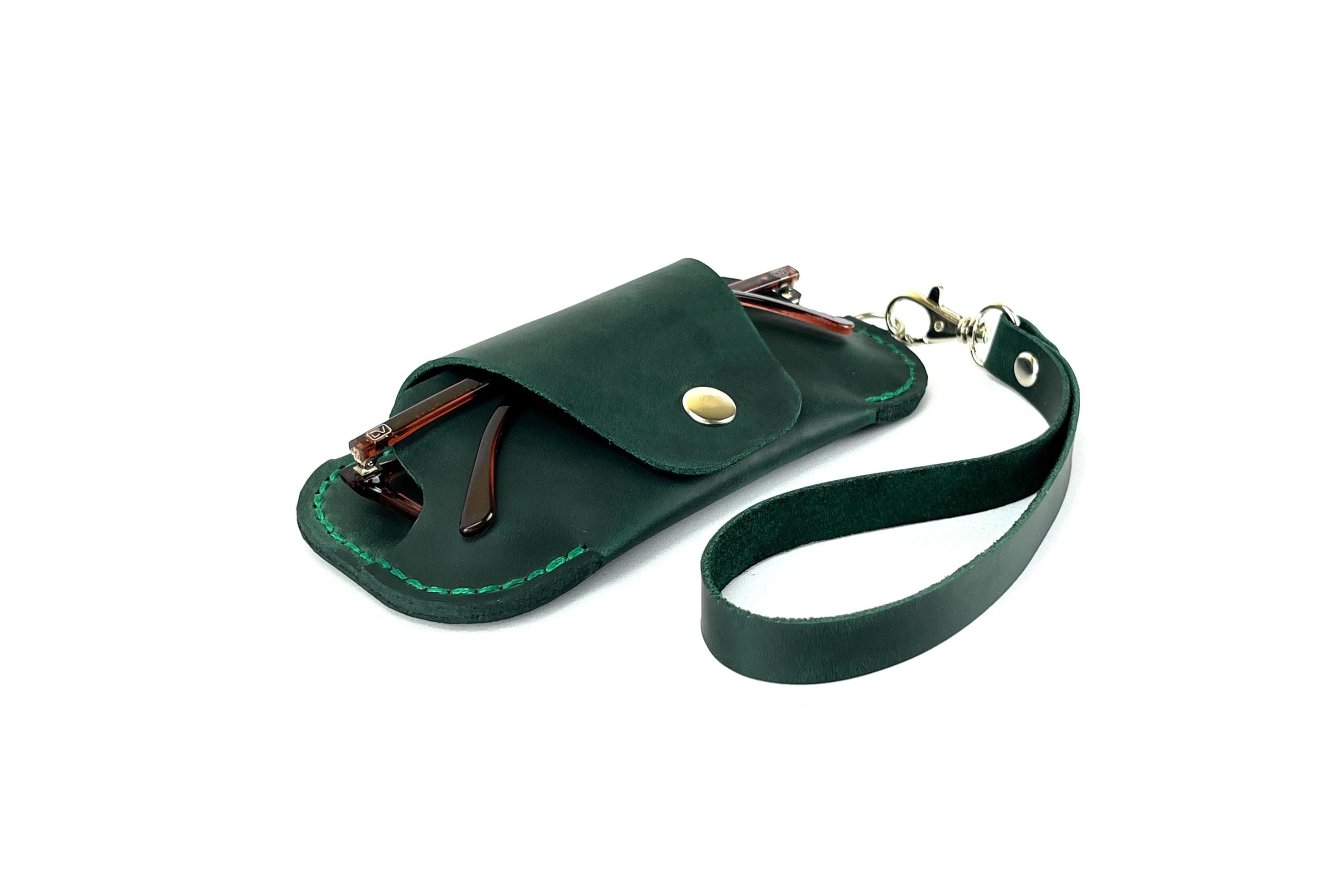 Custodia Occhiali Extra Large In Pelle Verde Donna – Guscio Rigido Con Fodera Morbida, Porta Occhiali Da Sole Oversize - 3