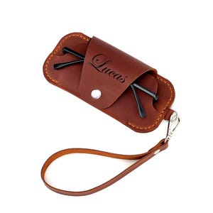 Personalized Leather Glasses Case: Handmade Crazy Horse Leather, Custom Engraving