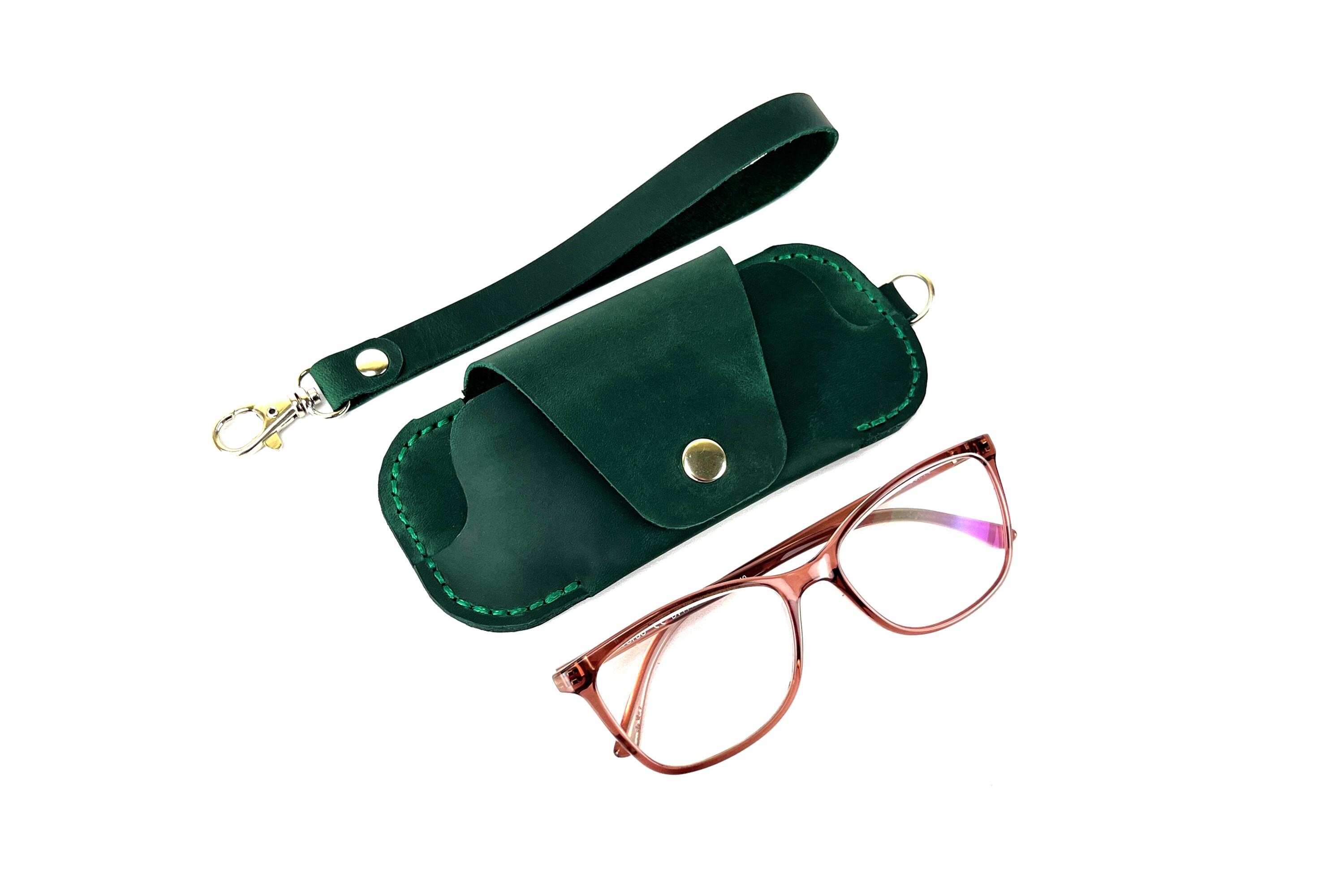 Custodia Occhiali Extra Large In Pelle Verde Donna – Guscio Rigido Con Fodera Morbida, Porta Occhiali Da Sole Oversize - 2