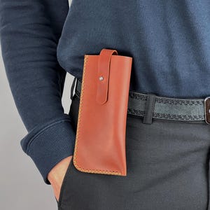 Brillenetui aus Leder mit Gürtelclip Handgefertigtes Brillenetui | Personalisierte Brillenholster | Benutzerdefinierte Lesebrillenhalter | Brillenbeutel