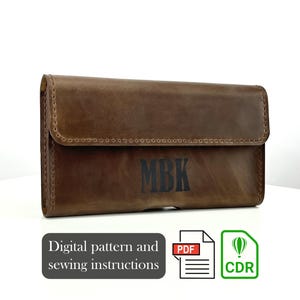 PDF| CDR Muster Leder Handytasche | Handgefertigte iPhone Ledertasche Muster| Vorlage Digital Smartphone Halter| Handy-Tasche Vorlage