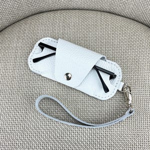 Leder Brillenetui | Benutzerdefinierte Sonnenbrillen Fall | Handgemachte Lesebrillen Halter | Weißer Brillenhalter mit Riemen | Brillenetui aus Leder