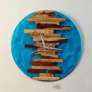 Epoxy Wooden Wall Clock, Custom Made Resin & Wooden, Made to order Epoxy and Wall Clock, Home gift, Epoxy Resin Wall Clock