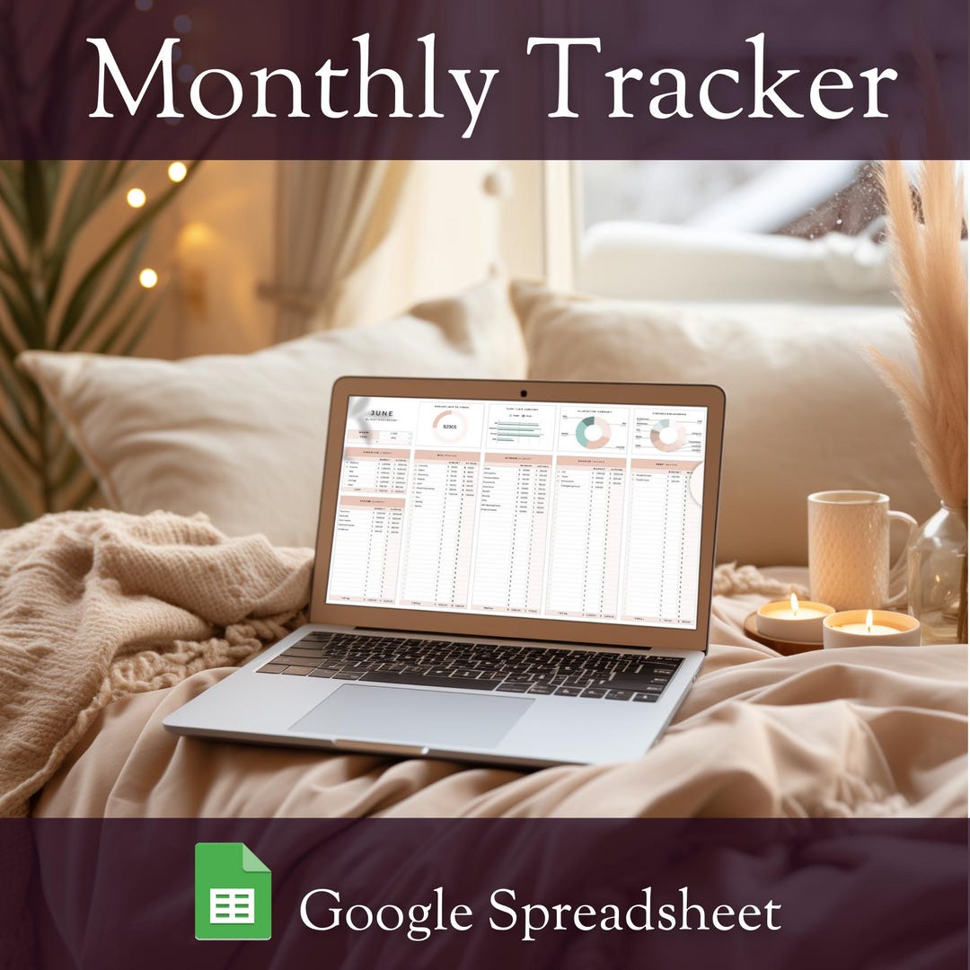 Monthly Budget Spreadsheet Google Sheets | Boho Budget Template | Debt ...