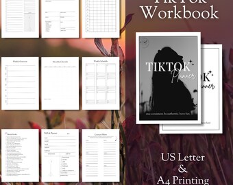 TikTok Planner for Content Creators & Small Businesses | Social Media Strategy Printable Template | Digital Download with Two Cover Options