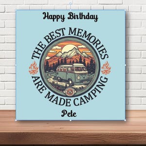 Tarjeta de cumpleaños personalizada para autocaravana VW (cualquier nombre o simplemente feliz cumpleaños)
