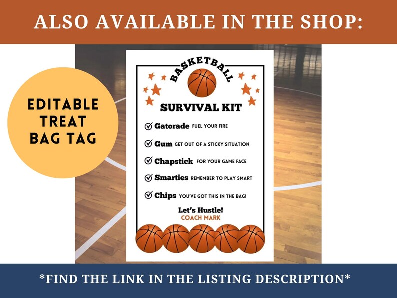 Basketball Award Certificate Editable Award Ceremony Printable End of Season Basketball Canva Basketball Team Party Printable Template image 9