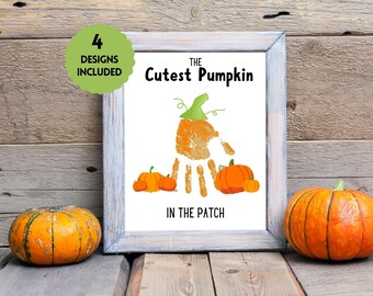 Halloween Handprint Art Hand Print Craft Keepsake Halloween Card Baby First Halloween Footprint Art Fall Crafts Printable Preschool Daycare