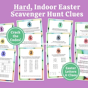 Easter Scavenger Hunt for Teens, Hard Easter Egg Treasure Hunt for Older Kids, Teenager Easter Games, Easter Activity, Printable Easter Hunt