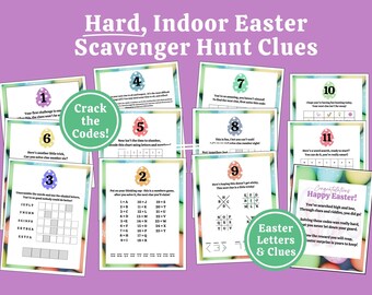 Easter Scavenger Hunt for Teens, Hard Easter Egg Treasure Hunt for Older Kids, Teenager Easter Games, Easter Activity, Printable Easter Hunt