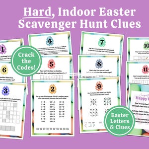 Easter Scavenger Hunt for Teens, Hard Easter Egg Treasure Hunt for Older Kids, Teenager Easter Games, Easter Activity, Printable Easter Hunt