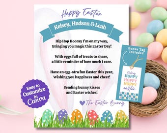 Editable Letter From the Easter Bunny, Printable Easter Bunny Letter for kids, Personalized Easter Letter, From the Desk of the Easter Bunny